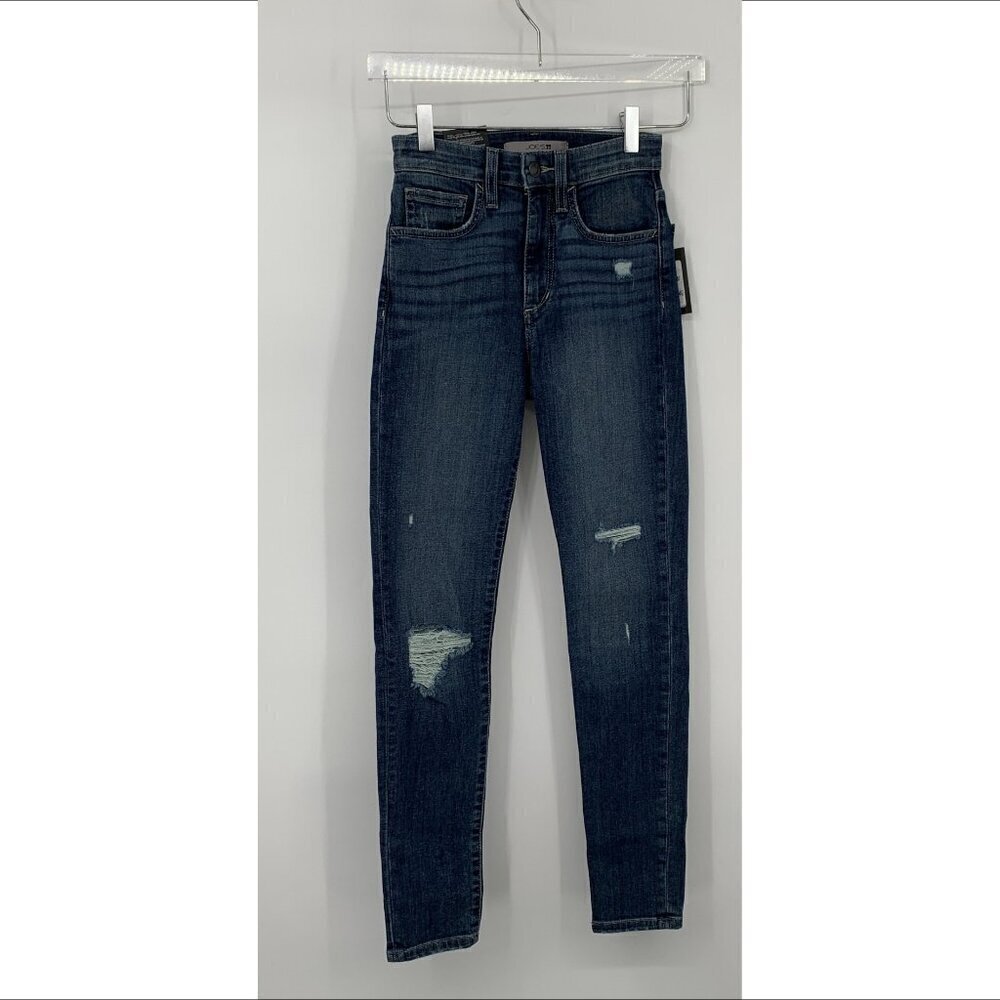 Joes Jeans high rise skinny ankle jeans distressed medium wash blue denim new 24